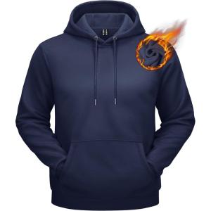 imageTACVASEN Mens Athletic Hoodies Fleece Lined Sweatshirt Pullover Soft Casual Hooded Sweatshirt with PocketNavy Blue