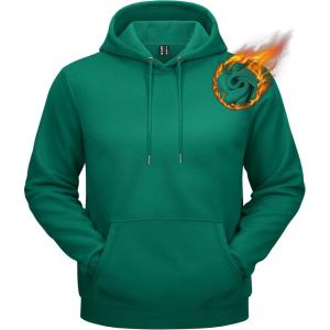 imageTACVASEN Mens Athletic Hoodies Fleece Lined Sweatshirt Pullover Soft Casual Hooded Sweatshirt with PocketVivid Green