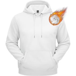 imageTACVASEN Mens Athletic Hoodies Fleece Lined Sweatshirt Pullover Soft Casual Hooded Sweatshirt with PocketWhite