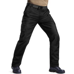 imageTACVASEN Mens Cargo Work Pants Hiking Tactical Waterproof Ripstop Breathable Stretch Pants with 8 PocketsNo BeltBlack