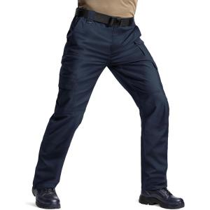 imageTACVASEN Mens Cargo Work Pants Hiking Tactical Waterproof Ripstop Breathable Stretch Pants with 8 PocketsNo BeltNavy