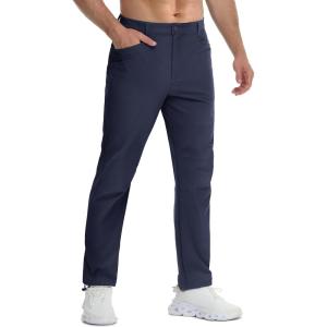 imageTACVASEN Mens Lightweight Pants Quick Dry Water Resistant Stretchy Work Golf Pants for Casual OutdoorNavy