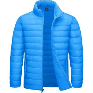 imageTACVASEN Mens Lightweight Puffer Jacket Winter Quilted Puffy Jackets Warm WaterResistant Windproof Insulated CoatsAzure