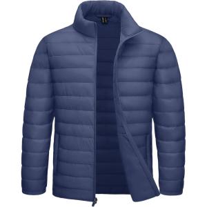 imageTACVASEN Mens Lightweight Puffer Jacket Winter Quilted Puffy Jackets Warm WaterResistant Windproof Insulated CoatsBlue Grey