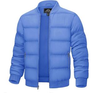imageTACVASEN Puffer Jacket Men Quilted Mens Lightweight Jackets WaterResistant Warm Padded Comfortable for WinterLight Blue