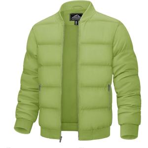 imageTACVASEN Puffer Jacket Men Quilted Mens Lightweight Jackets WaterResistant Warm Padded Comfortable for WinterOlive Green