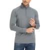 imageTACVASEN Mens 14 Zip Shirts Long Sleeves Lightweight Sun Protection UPF 50 Tops Running Workout GolfAdark Grey