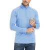 imageTACVASEN Mens 14 Zip Shirts Long Sleeves Lightweight Sun Protection UPF 50 Tops Running Workout GolfLight Blue