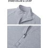 imageTACVASEN Mens 14 Zip Shirts Long Sleeves Lightweight Sun Protection UPF 50 Tops Running Workout GolfLight Grey