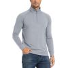 imageTACVASEN Mens 14 Zip Shirts Long Sleeves Lightweight Sun Protection UPF 50 Tops Running Workout GolfLight Grey