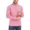 imageTACVASEN Mens 14 Zip Shirts Long Sleeves Lightweight Sun Protection UPF 50 Tops Running Workout GolfPink