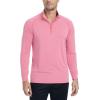 imageTACVASEN Mens 14 Zip Shirts Long Sleeves Lightweight Sun Protection UPF 50 Tops Running Workout GolfPink