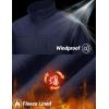 imageTACVASEN Mens Lightweight Softshell Jacket Fleece Lined Waterproof Tactical Rain Zip Up Winter Coat Windbreaker Casual02navy