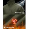 imageTACVASEN Mens Lightweight Softshell Jacket Fleece Lined Waterproof Tactical Rain Zip Up Winter Coat Windbreaker Casual05army Green