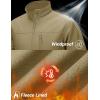 imageTACVASEN Mens Lightweight Softshell Jacket Fleece Lined Waterproof Tactical Rain Zip Up Winter Coat Windbreaker Casual06khaki