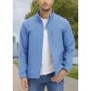 imageTACVASEN Mens Lightweight Softshell Jacket Fleece Lined Waterproof Tactical Rain Zip Up Winter Coat Windbreaker Casual09lignt Blue