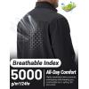 imageTACVASEN Mens Lightweight Softshell Jacket Waterproof Lightweight Fleece Lined Winter Coat with 4 Pockets WindbreakerBlack