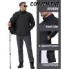 imageTACVASEN Mens Lightweight Softshell Jacket Waterproof Lightweight Fleece Lined Winter Coat with 4 Pockets WindbreakerBlack