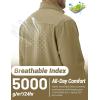 imageTACVASEN Mens Lightweight Softshell Jacket Waterproof Lightweight Fleece Lined Winter Coat with 4 Pockets WindbreakerKhaki