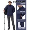 imageTACVASEN Mens Lightweight Softshell Jacket Waterproof Lightweight Fleece Lined Winter Coat with 4 Pockets WindbreakerNavy
