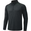 imageTACVASEN Mens 14 Zip Shirts Long Sleeves Lightweight Sun Protection UPF 50 Tops Running Workout GolfBlack