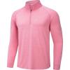 imageTACVASEN Mens 14 Zip Shirts Long Sleeves Lightweight Sun Protection UPF 50 Tops Running Workout GolfPink
