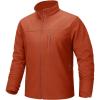 imageTACVASEN Mens Lightweight Softshell Jacket Fleece Lined Waterproof Tactical Rain Zip Up Winter Coat Windbreaker Casual11dark Orange