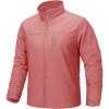 imageTACVASEN Mens Lightweight Softshell Jacket Fleece Lined Waterproof Tactical Rain Zip Up Winter Coat Windbreaker Casual12grey Pink