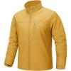 imageTACVASEN Mens Lightweight Softshell Jacket Fleece Lined Waterproof Tactical Rain Zip Up Winter Coat Windbreaker Casual13yellow