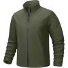 imageTACVASEN Mens Lightweight Softshell Jacket Waterproof Lightweight Fleece Lined Winter Coat with 4 Pockets WindbreakerArmygreen