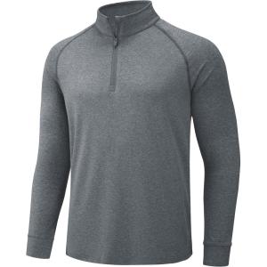 imageTACVASEN Mens 14 Zip Shirts Long Sleeves Lightweight Sun Protection UPF 50 Tops Running Workout GolfAdark Grey