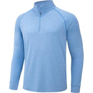 imageTACVASEN Mens 14 Zip Shirts Long Sleeves Lightweight Sun Protection UPF 50 Tops Running Workout GolfLight Blue