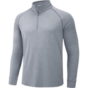 imageTACVASEN Mens 14 Zip Shirts Long Sleeves Lightweight Sun Protection UPF 50 Tops Running Workout GolfLight Grey