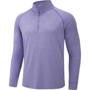 imageTACVASEN Mens 14 Zip Shirts Long Sleeves Lightweight Sun Protection UPF 50 Tops Running Workout GolfPurple