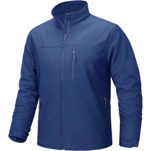 imageTACVASEN Mens Lightweight Softshell Jacket Fleece Lined Waterproof Tactical Rain Zip Up Winter Coat Windbreaker Casual07royal Blue