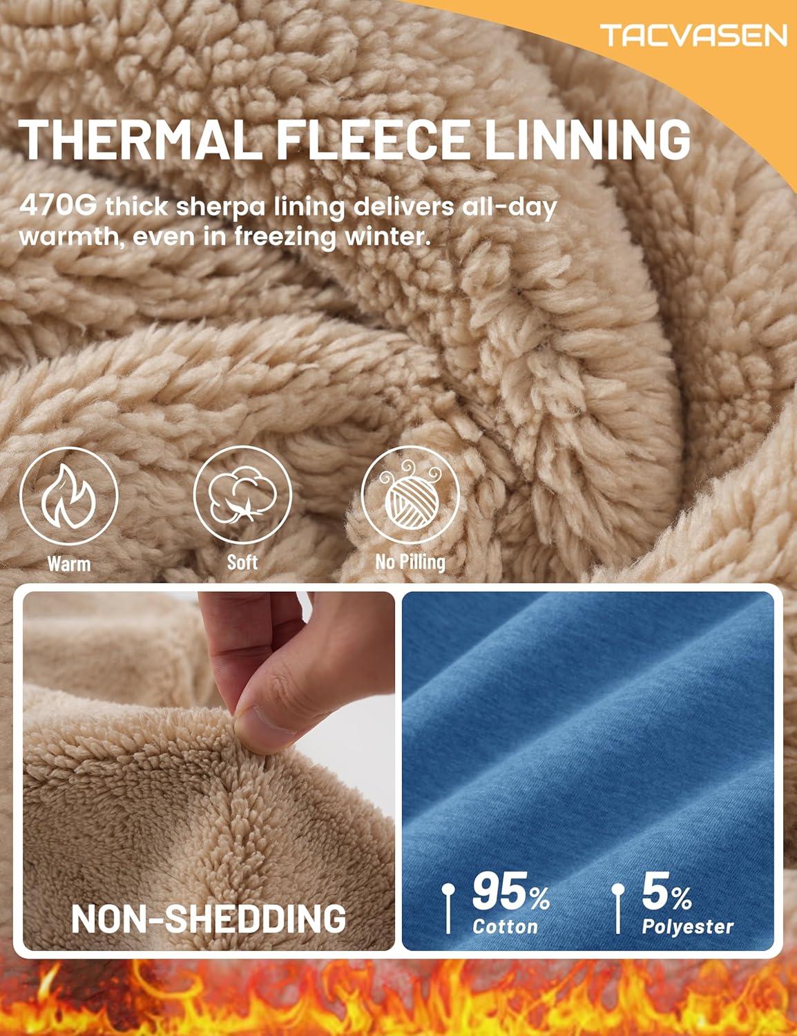imageTACVASEN Womens Fleece Lined Sweatpants Winter Thermal Thick Sherpa Pants with Pockets Warm Cotton Athletic Lounge CasualBlue