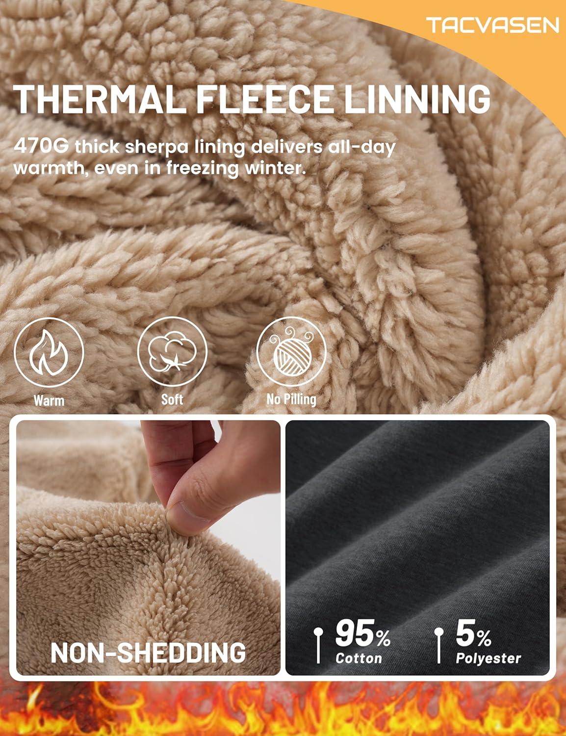 imageTACVASEN Womens Fleece Lined Sweatpants Winter Thermal Thick Sherpa Pants with Pockets Warm Cotton Athletic Lounge CasualDark Grey