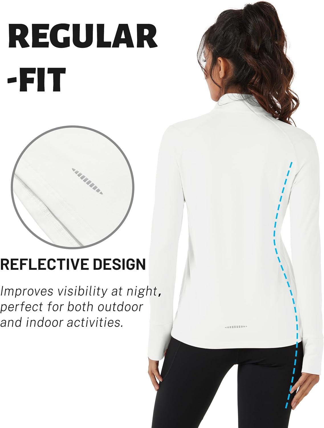 imageTACVASEN Womens Fleece Pullover Quarter Zip Sweatshirt Thermal Shirts Long Sleeve Athletic TopsWhite