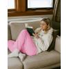 imageTACVASEN Womens Fleece Lined Sweatpants Winter Thermal Thick Sherpa Pants with Pockets Warm Cotton Athletic Lounge CasualPink