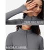 imageTACVASEN Womens Quarter Zip Pullover Workout Jacket Long Sleeve Athletic Sweatshirt Running Golf Tops with Thumb HolesDarkgrey
