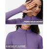 imageTACVASEN Womens Quarter Zip Pullover Workout Jacket Long Sleeve Athletic Sweatshirt Running Golf Tops with Thumb HolesDarkpurple