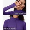 imageTACVASEN Womens Quarter Zip Pullover Workout Jacket Long Sleeve Athletic Sweatshirt Running Golf Tops with Thumb HolesDeeppurple