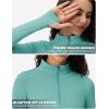 imageTACVASEN Womens Quarter Zip Pullover Workout Jacket Long Sleeve Athletic Sweatshirt Running Golf Tops with Thumb HolesGraygreen
