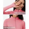imageTACVASEN Womens Quarter Zip Pullover Workout Jacket Long Sleeve Athletic Sweatshirt Running Golf Tops with Thumb HolesGraypink