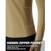 imageTACVASEN Womens Quarter Zip Pullover Workout Jacket Long Sleeve Athletic Sweatshirt Running Golf Tops with Thumb HolesKhaki