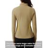 imageTACVASEN Womens Quarter Zip Pullover Workout Jacket Long Sleeve Athletic Sweatshirt Running Golf Tops with Thumb HolesKhaki