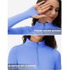 imageTACVASEN Womens Quarter Zip Pullover Workout Jacket Long Sleeve Athletic Sweatshirt Running Golf Tops with Thumb HolesLightblue