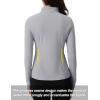 imageTACVASEN Womens Quarter Zip Pullover Workout Jacket Long Sleeve Athletic Sweatshirt Running Golf Tops with Thumb HolesLightgrey