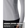 imageTACVASEN Womens Quarter Zip Pullover Workout Jacket Long Sleeve Athletic Sweatshirt Running Golf Tops with Thumb HolesLightgrey