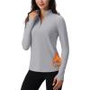 imageTACVASEN Womens Quarter Zip Pullover Workout Jacket Long Sleeve Athletic Sweatshirt Running Golf Tops with Thumb HolesLightgrey